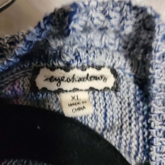 Draped EYESHADOW Cardigan Mint Blue Lavender Stripes - Picture 2 of 5